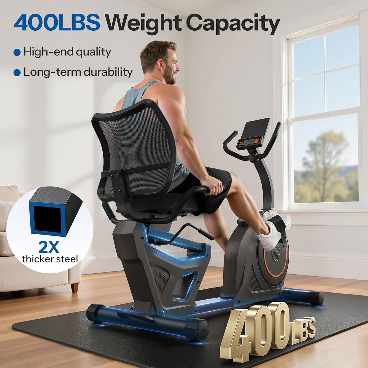 Magnetic Recumbent Bike 400LBS