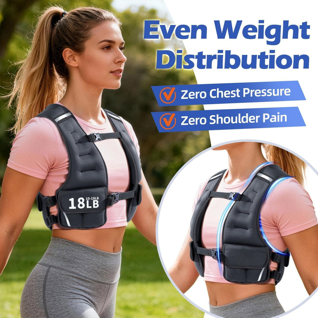 Adjustable Women Weighted Vest 10-18lb