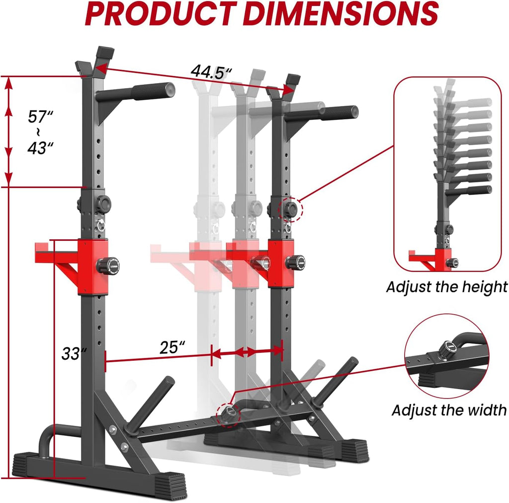 Adjustable Squat Rack 650 LBS