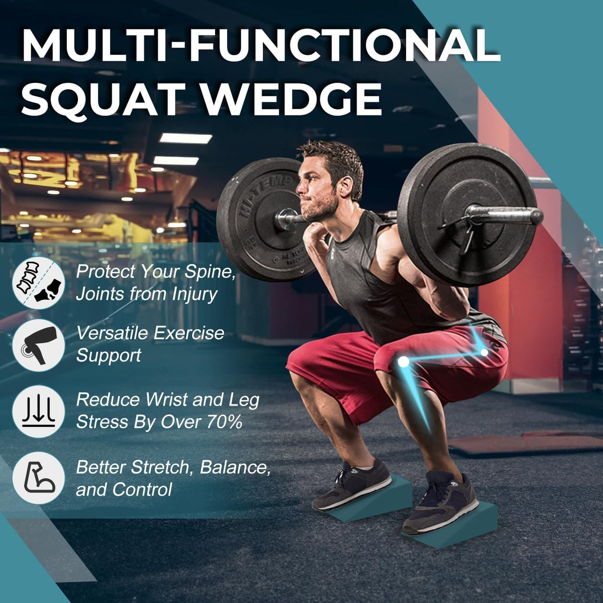 2 Pack EVA Squat Yoga Wedge Blocks