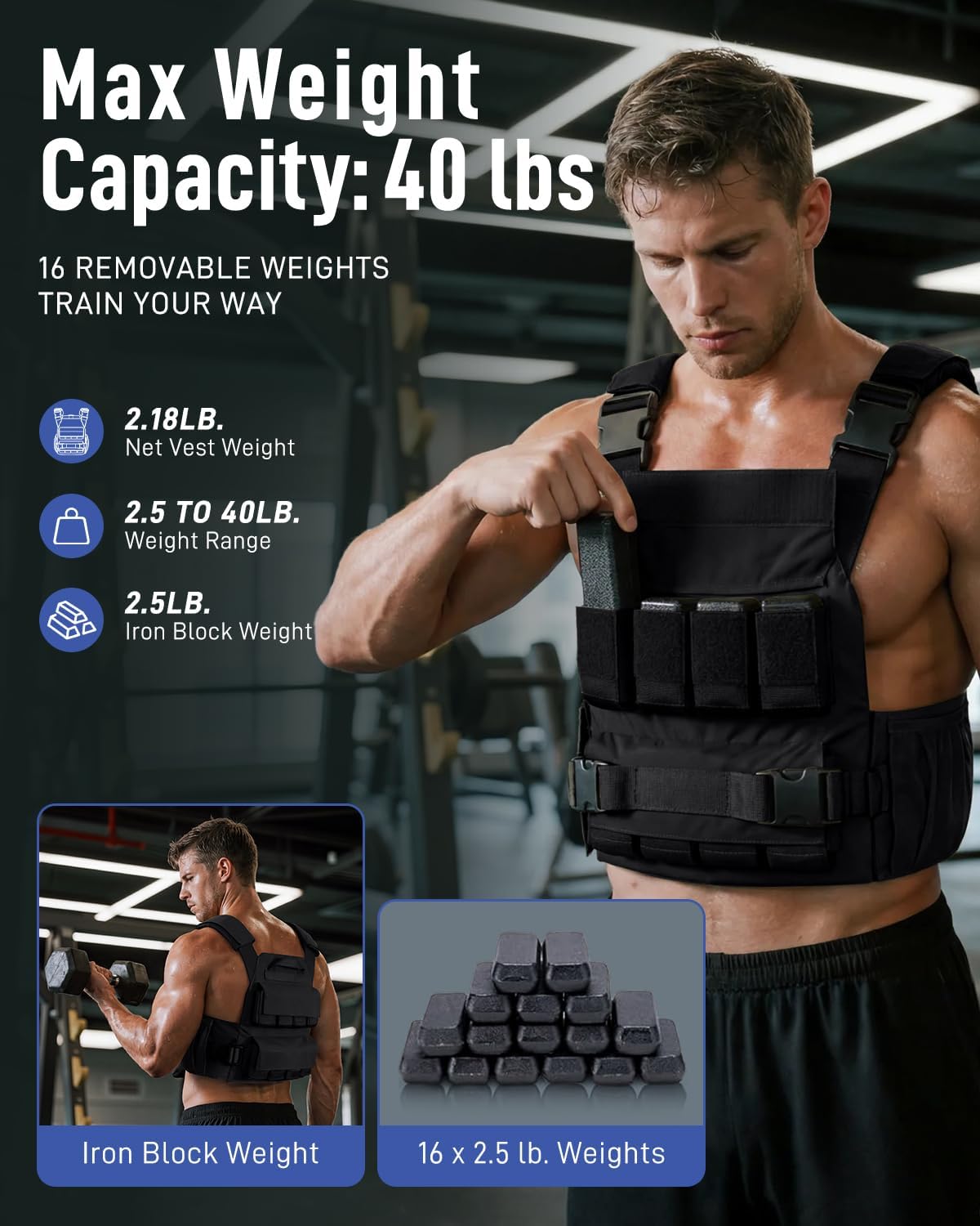 Adjustable Weighted Vest 0-40lb