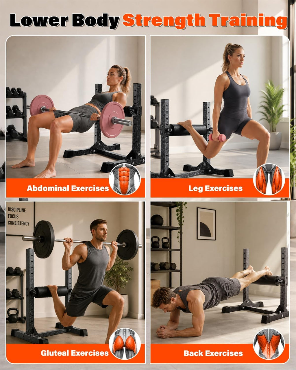 Adjustable Split Squat Stand 500LBS