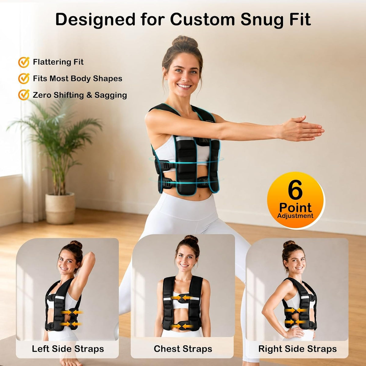Adjustable Men Women Weighted Vest 0.7-12.7lb