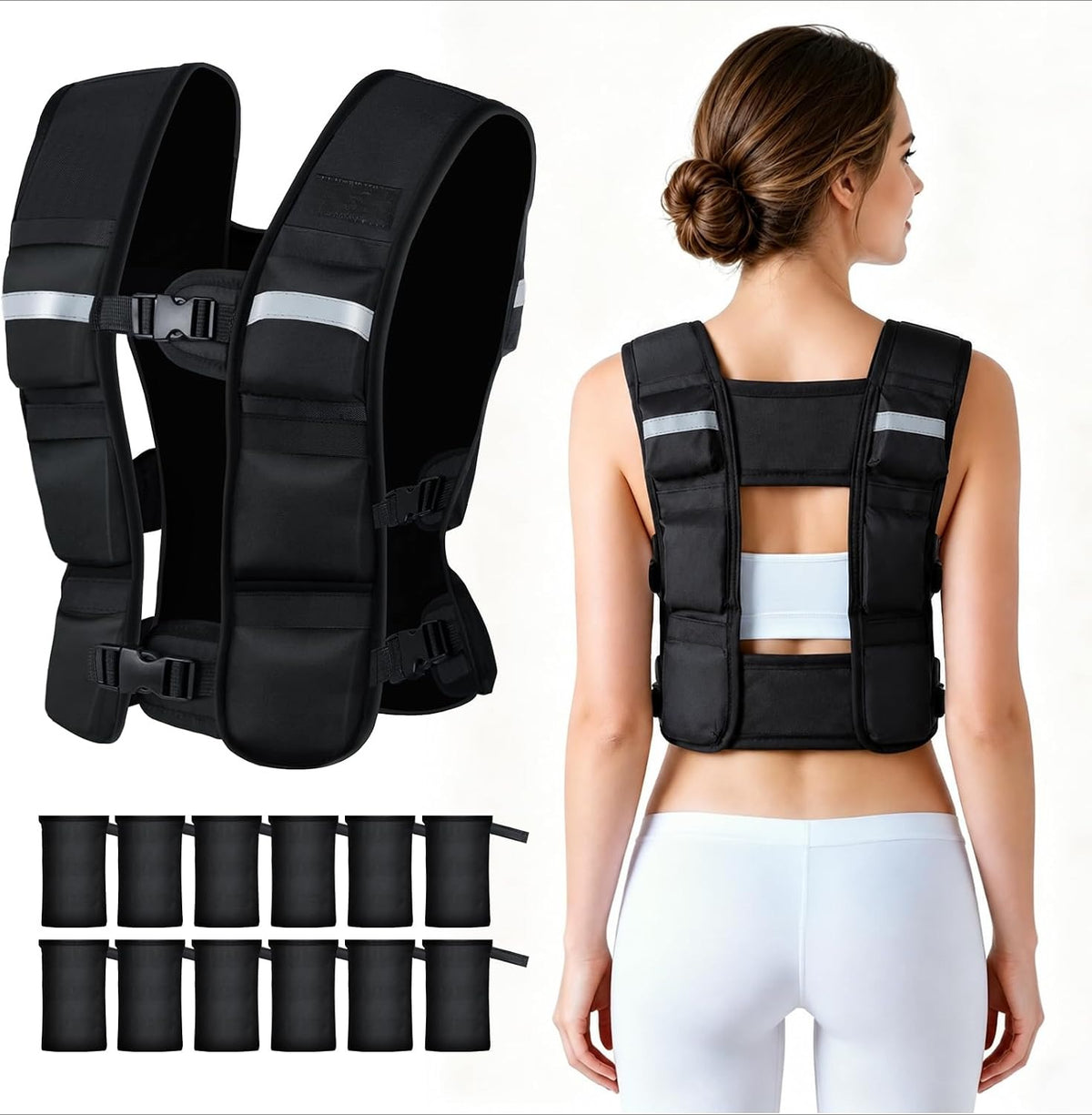 Adjustable Men Women Weighted Vest 0.7-12.7lb