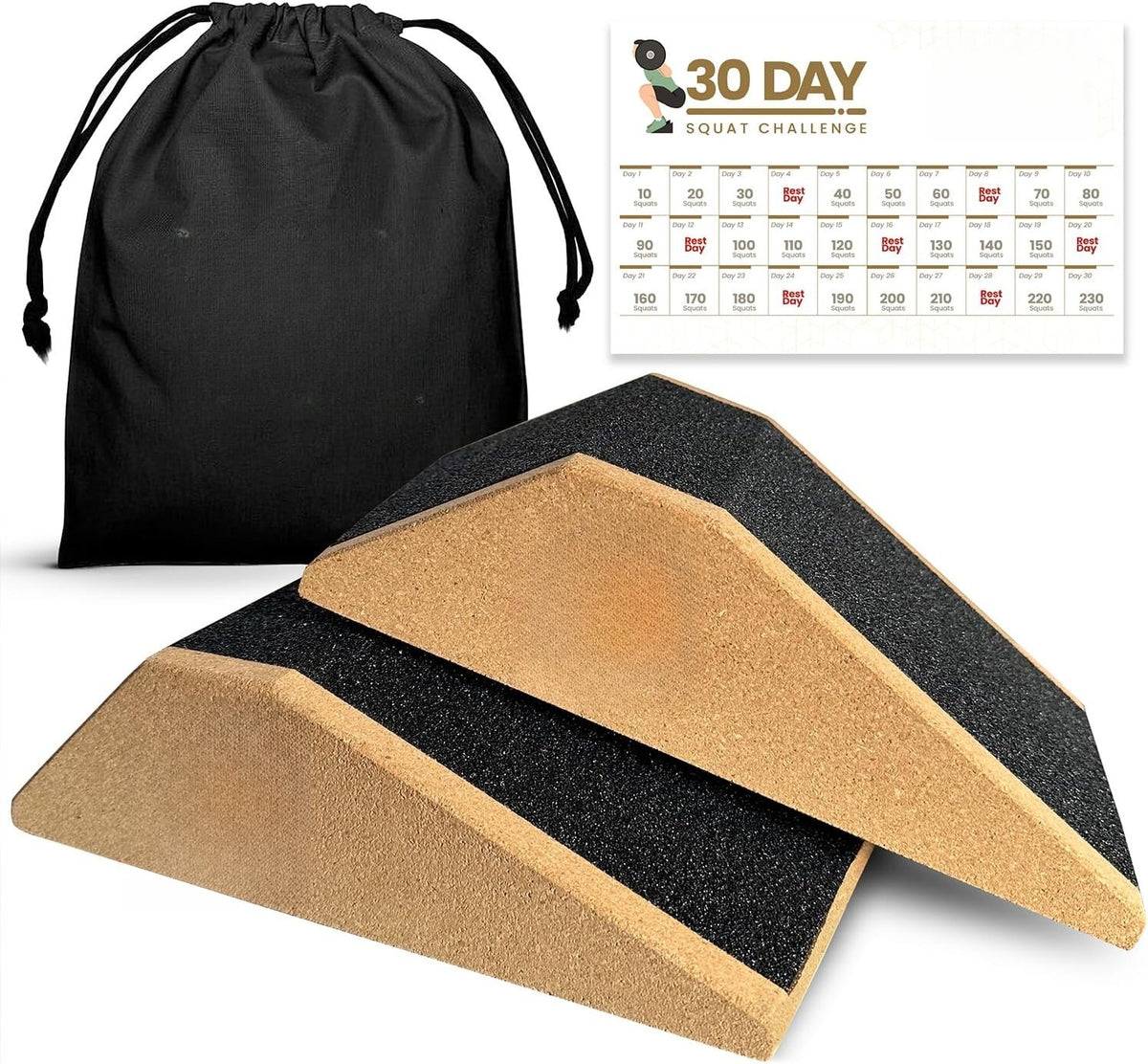 2 Pack Non-Slip Squat Wedge Blocks