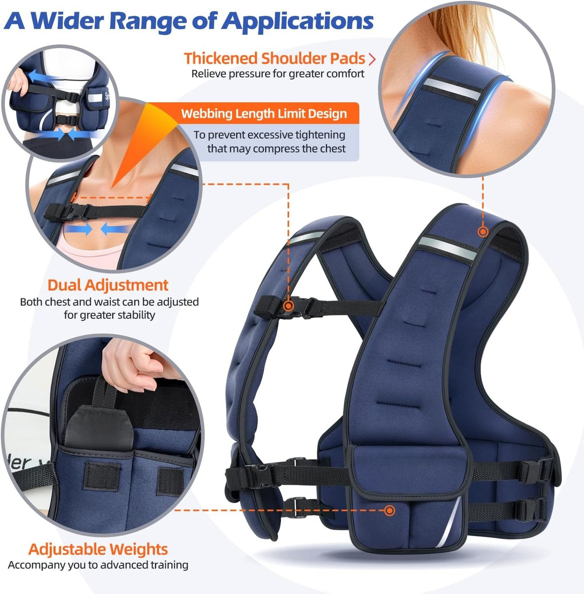 Adjustable Women Weighted Vest 10-18lb